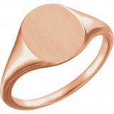 14K Rose 11x9 mm Oval Signet Ring - 51552103P photo