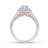 Gabriel & Co. 14k Two Tone Gold Contemporary Double Halo Engagement Ring - ER13020R0T44JJ photo 2
