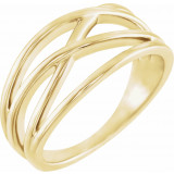 14K Yellow 10.2 mm Criss-Cross Ring - 51514102P photo