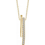 14K Yellow 1/5 CTW Diamond 16-18 Bar Necklace - 65234660001P photo