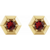 14K Yellow Mozambique Garnet Geometric Earrings - 87127629P photo 2