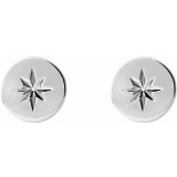 14K White 7.8 mm Starburst Earrings - 86771606P photo 2