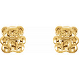 14K Yellow Teddy Bear Earrings - 19202610000P photo 2