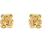 14K Yellow Teddy Bear Earrings - 19202610000P photo 2