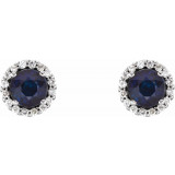 14K White Blue Sapphire & 1/6 CTW Diamond Earrings - 86509620P photo 2