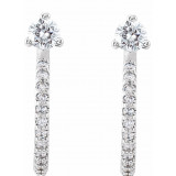 14K White 1/3 CTW Diamond Hoop Earrings - 86686620P photo 2