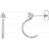 14K White 1/3 CTW Diamond Hoop Earrings - 86686620P photo