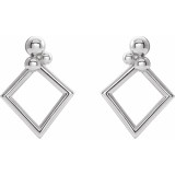 14K White Geometric Earrings - 86937600P photo 2