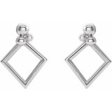 14K White Geometric Earrings - 86937600P photo 2