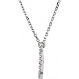 14K White Initial L .08 CTW Diamond 16 Necklace - 67311111P photo 2