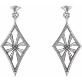 14K White Vintage-Inspired Dangle Earrings - 86881600P photo