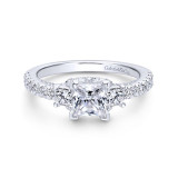 Gabriel & Co. 14k White Gold Entwined 3 Stone Engagement Ring - ER12662S3W44JJ photo