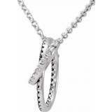 14K White 1/3 CTW Black & White Diamond Circle 18 Necklace - 68806101P photo 3