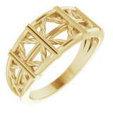 14K Yellow Stackable Lattice Ring - 52019102P photo