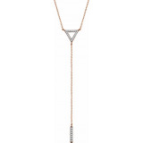 14K Rose 1/6 CTW Diamond Triangle & Bar Y 16-18 Necklace - 65230060002P photo