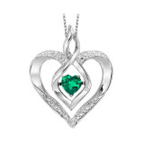 Gems One Silver Diamond (1/50 Ctw) & Created-Emerald (1/4 Ctw) Pendant - ROL1165E photo