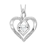 Gems One Silver Diamond (1/50 Ctw) & Created White Topaz (1/4 Ctw) Pendant - ROL1165WT photo
