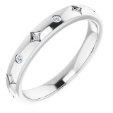 14K White 1/10 CTW Diamond Anniversary Band - 123800600P photo