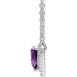 14K White Amethyst & .06 CTW Diamond 18 Necklace - 868146075P photo 2