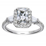 Gabriel & Co. 14k White Gold Contemporary Halo Engagement Ring - ER8354W44JJ photo