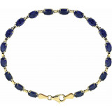 14K Yellow Lab-Grown Blue Sapphire 7.25 Bracelet - 651539100P photo
