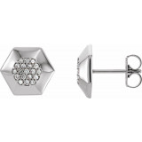 14K White 1/6 CTW Diamond Geometric Earrings with Backs - 862356005P photo