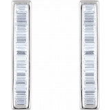 14K White 1/2 CTW Diamond Baguette Bar Earrings - 65188660001P photo 2