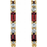 14K Yellow Mozambique Garnet & 1/2 CTW Diamond Earrings - 86789617P photo 2