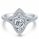 Gabriel & Co. 14k White Gold Entwined Halo Engagement Ring - ER12649M4W44JJ photo
