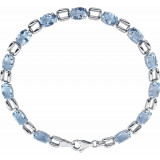 14K White 7x5 mm Oval Sky Blue Topaz 7 Bracelet - 65120360000P photo