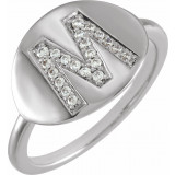 14K White Initial M 1/8 CTW Diamond Ring - 653628637P photo