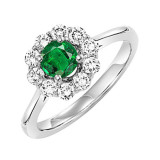 Gems One 14Kt White Gold Diamond (1/2Ctw) & Emerald (3/8 Ctw) Ring - FR4066-4WCE photo