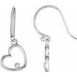 14K White .03 CTW Diamond Heart Earrings - 8554660001P photo