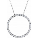 14K White 1 CTW Diamond Circle 18 Necklace - 658311007P photo