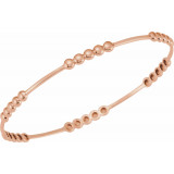 14K Rose 3.66 mm Beaded Bangle 7 Bracelet - BRC884102P photo 2