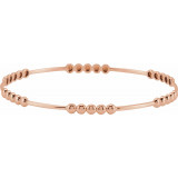 14K Rose 3.66 mm Beaded Bangle 7 Bracelet - BRC884102P photo