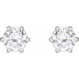 14K White 5 mm I1 1 CTW Diamond 6-Prong Wire Basket Earrings - 292366020P photo 2
