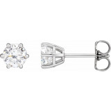 14K White 5 mm I1 1 CTW Diamond 6-Prong Wire Basket Earrings - 292366020P photo