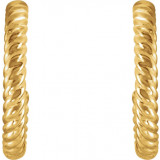 14K Yellow 12 mm Rope Hoop Earrings - 861116118P photo 3