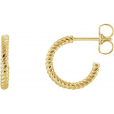 14K Yellow 12 mm Rope Hoop Earrings - 861116118P photo
