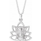 14K White Ganesha 16-18 Necklace - 86942106P photo