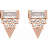 14K Rose 1/4 CTW Diamond Geometric Earrings - 87063602P photo 2