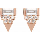 14K Rose 1/4 CTW Diamond Geometric Earrings - 87063602P photo 2