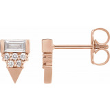 14K Rose 1/4 CTW Diamond Geometric Earrings - 87063602P photo