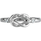 14K White .06 CTW Diamond Knot Ring - 677361216110P photo 3