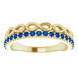 14K Yellow Blue Sapphire Infinity-Inspired Stackable Ring - 72003601P photo 3