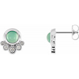 14K White Chrysoprase & 1/8 CTW Diamond Earrings - 86780605P photo
