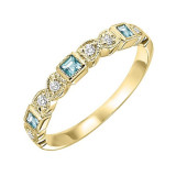 Gems One 14Kt Yellow Gold Diamond (1/12Ctw) & Aquamarine (1/8 Ctw) Ring - FR1270-4YD photo