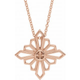 14K Rose Vintage-Inspired Geometric 16-18 Necklace - 86984203P photo