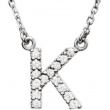14K White Initial K 1/8 CTW Diamond 16 Necklace - 67311110P photo